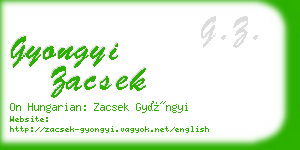 gyongyi zacsek business card